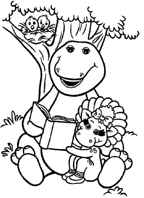 Barney Read A Book For Baby Bop Coloring Pages Best Place To Color