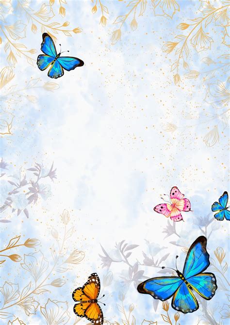 Blue Butterfly Border Designs