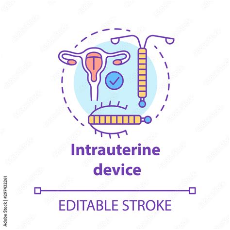 Vecteur Stock Intrauterine Device Concept Icon Safe Sex Pregnancy