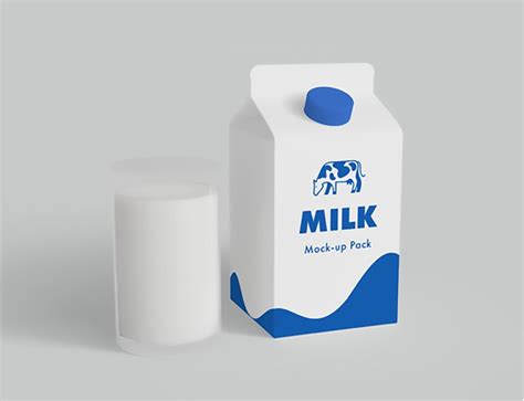 Milk Carton Mockup Free Free Design Resources Milk Packaging Milk