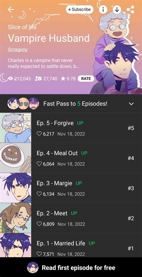 New Slice Of Life Series Launch Vampire Husband Webtoon Rwebtoons