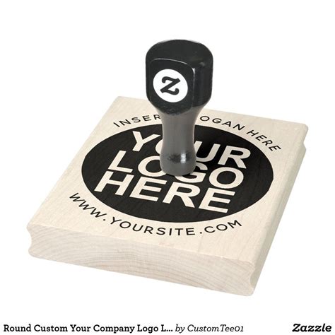 Round Custom Your Company Logo Large Stamp Zazzle Custom Rubber