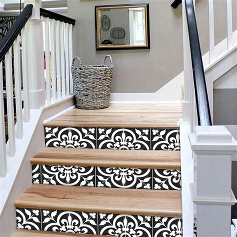 Stair Riser Stickers Removable Stair Riser Tile Decals Etsy Vinyl