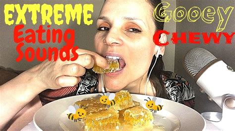 asmr eating raw honeycomb no talking {sticky eating sounds} youtube