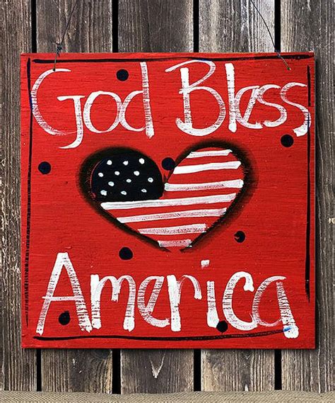 God Bless America Wall Sign Wall Signs God Bless America Sign God