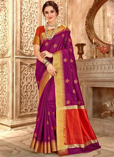 Purple Color Traditional Saree Buy Online