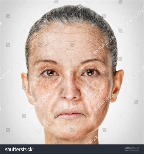 Old Woman Face Portrait Aging Process Stock Photo 367850177 Shutterstock