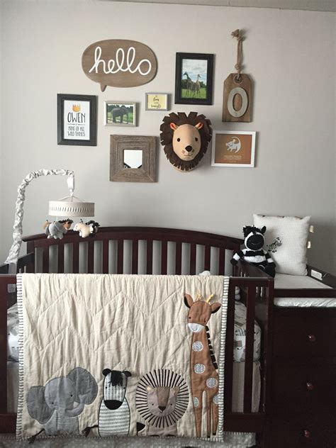 Baby Boys Nursery Theme Grey Black And White Brown And Yellow African