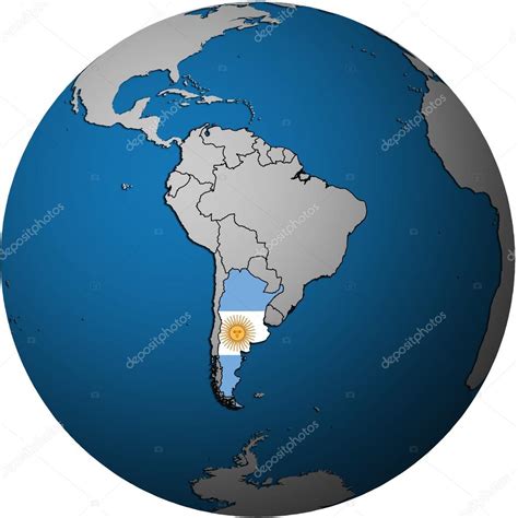 Bandera De Argentina En El Mapa De Mundo — Foto De Stock © Michal812