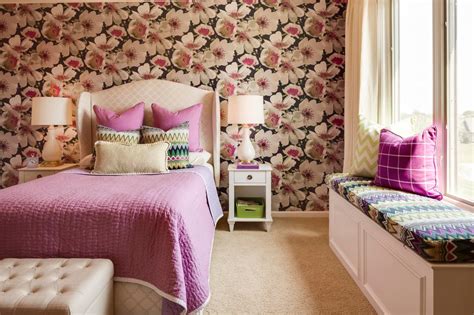 Floral printed bedroom wallpaper works well on feature walls too. Sophisticated Teen Bedroom Decorating Ideas | HGTV's ...