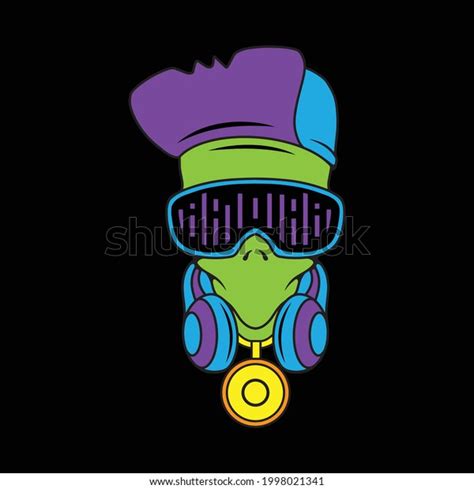 Alien Dj Logo Color Can Be Stock Vector Royalty Free 1998021341