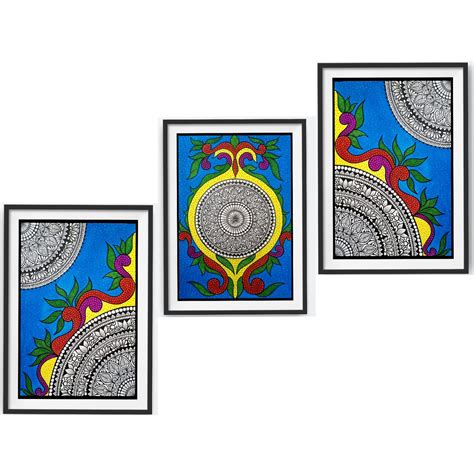 Mandala Art 22 36 X 47 Cms Including Frame Set Of 3 Paintings