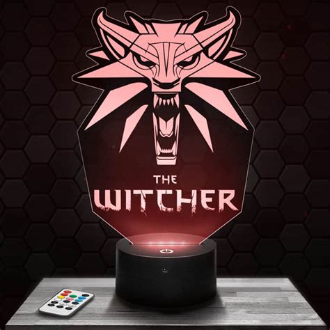 The Witcher Logo 3d Led Lamp With A Base Of Your Choice Pictyourlamp