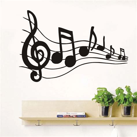 Pvc Removable High Quality Musical Notation Wall Sticker Living Room