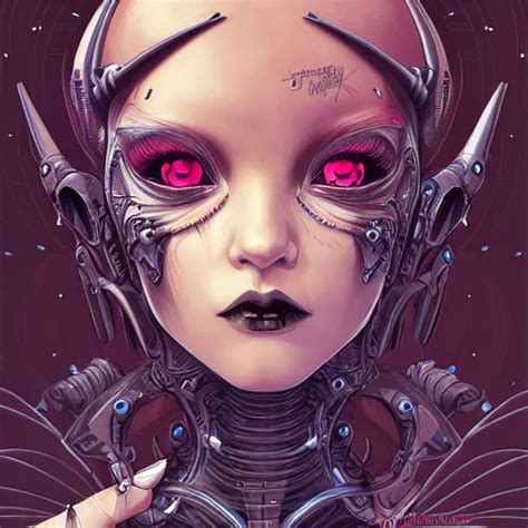 Gothic Cybernetic Alien Princess In The Mountains Stable Diffusion