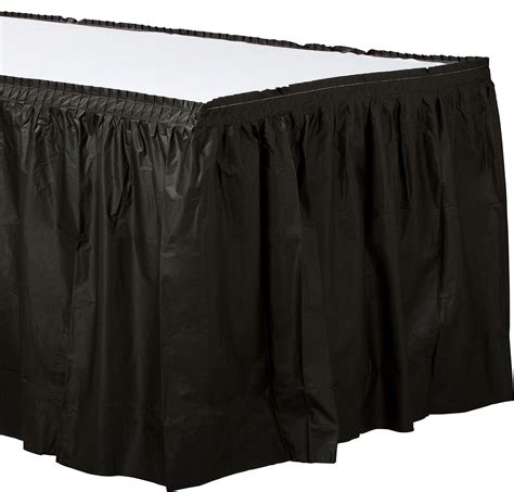 Black Plastic Table Skirt 21ft X 29in Party City