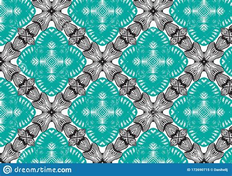 Seamless Modern Black And Turquoise Pattern Stock Illustration