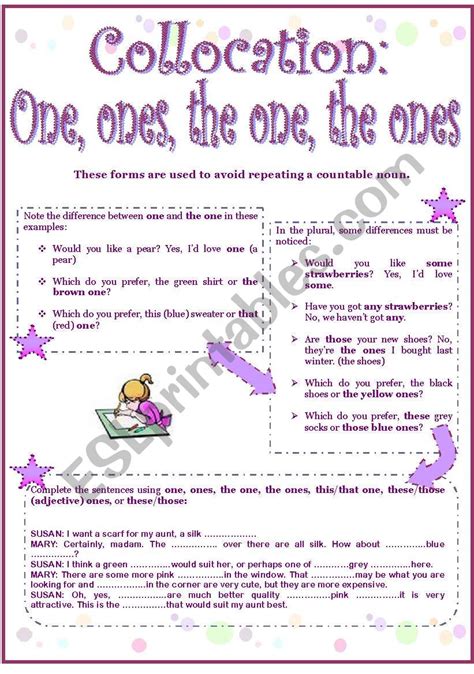 One Ones The One The Ones Esl Worksheet By Sil
