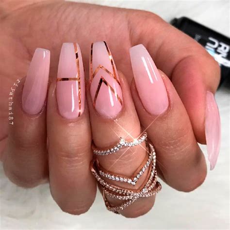 No nail glue included if you want to change the accent nail size please message please allow for a very slight variation in size size 0: Elegant Rose Gold Nails Ideas To Impress | NailDesignsJournal