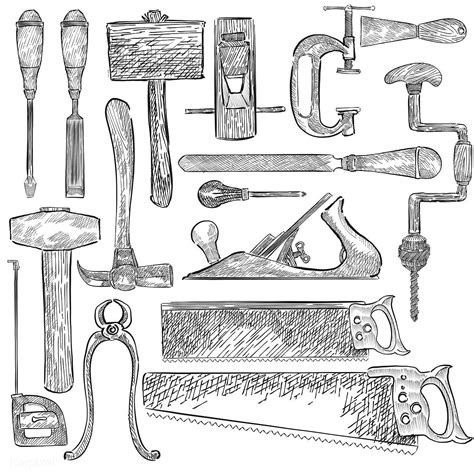Illustration Of A Set Of Carpenter Tools Free Image By