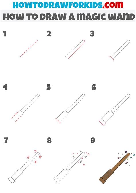 How To Draw A Magic Wand Step By Step Wands Magic Wand Drawings