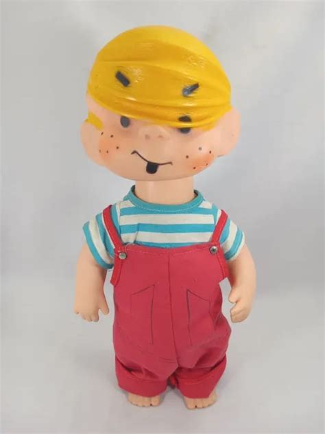 Vintagd Dennis The Menace Doll Swivel Head Plastic Soft 1950s Hkk 1958