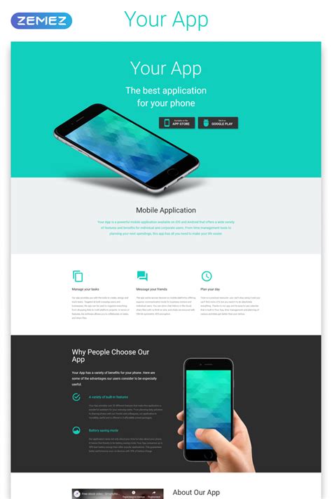 Chatbot, landing page, app showcase, android app, app publisher, app website, games, ios app, iphone app, mobile app, music app, product showcase. Software Responsive Landing Page Template #53973