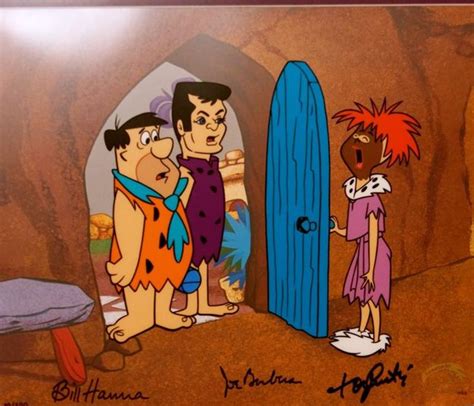 Flintstones Cel Return Of Stoney Curtis 3x Signed Hanna Barbera