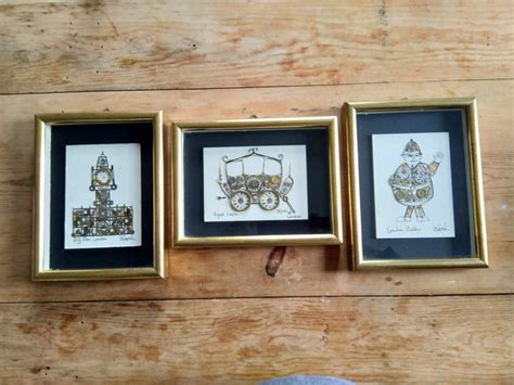 Lot Of 3 Horological Collage Art By L Kersh London Royal Coach Etsy