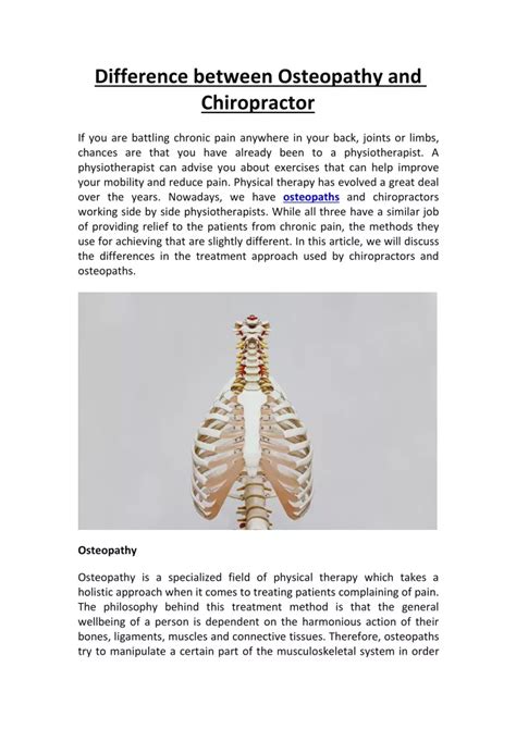 Ppt Difference Between Osteopathy And Chiropractor Powerpoint