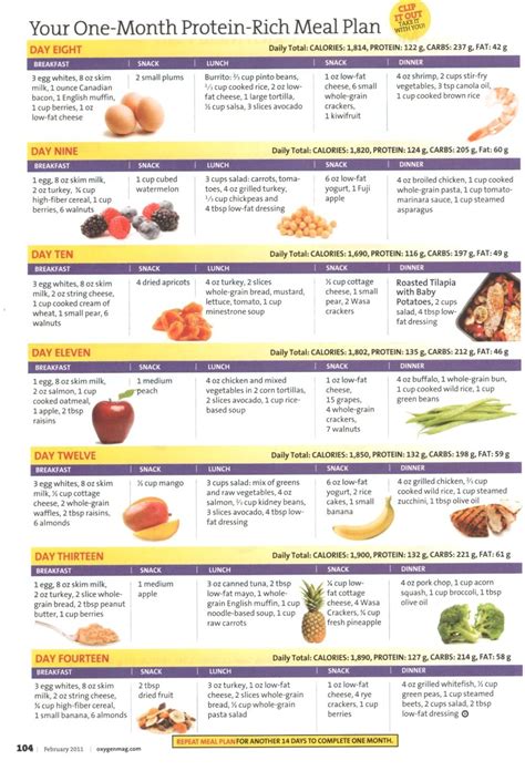 Your One Month Protein Rich Meal Plan Week 2 Fitness Treats High