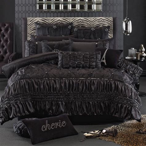 Bedroom Breathtaking Hollywood Glamour Bedding Sets Soprano Black And