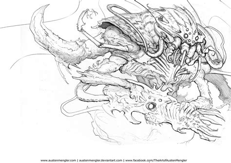 Warhammer Tyranid Drawings Sketch Coloring Page