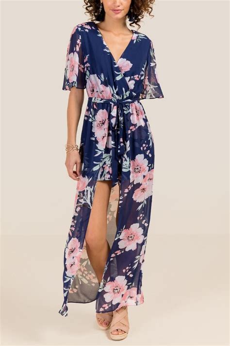 Eris Split Sleeve Floral Maxi Romper Francescas Maxi Romper Dress