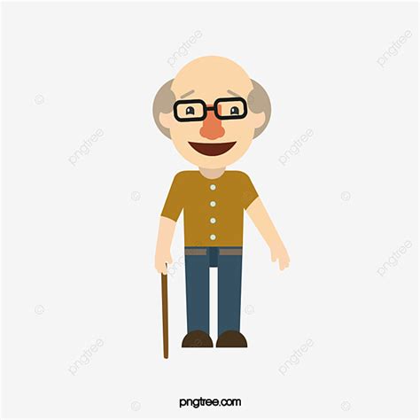 سعيد رجل كبير في السن الرجل العجوز المرسومة جدي يتمشى Png وملف Psd