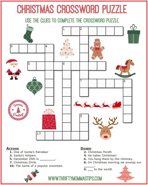 The page create a simple crossword puzzle, but you can make it as difficult as then you can download the free printable pdf file, which you can print for your kids. Christmas Crossword Puzzle Printable - Thrifty Momma's Tips