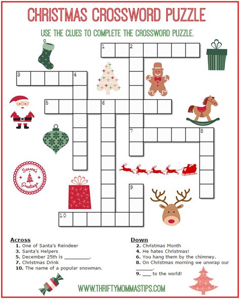 Printable crossword puzzles with answers reader s digest from www.rd.com free printable crossword puzzles with solutions. Christmas Crossword Puzzle Printable - Thrifty Momma's Tips