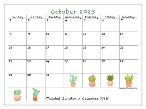October Calendars 2023 Michel Zbinden En