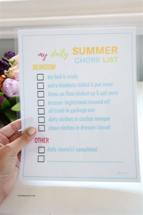Printable Daily Chore List For Kids