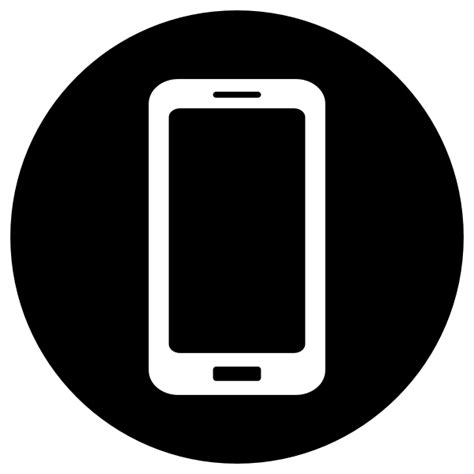 Mobile Icon White On Black Free Svg
