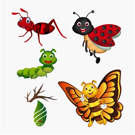 Collection Of Insect Cartoon Design Pack Of Bug Cartoon Design Icon