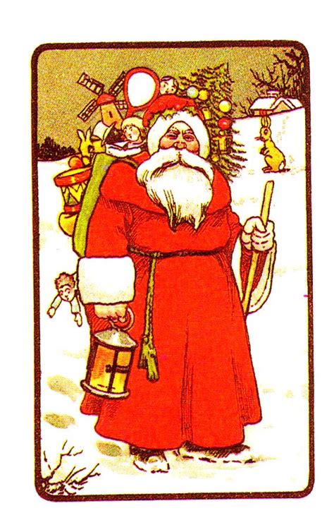 free victorian vintage christmas santa christmas card illustration vintage christmas