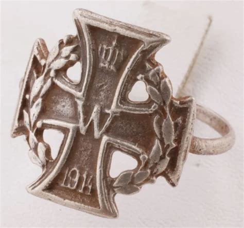 German Ring Iron Cross Wwii Ww1 Wwi Ww2 Sterling Silver 835 Germany 1914 Trench 134 52 Picclick