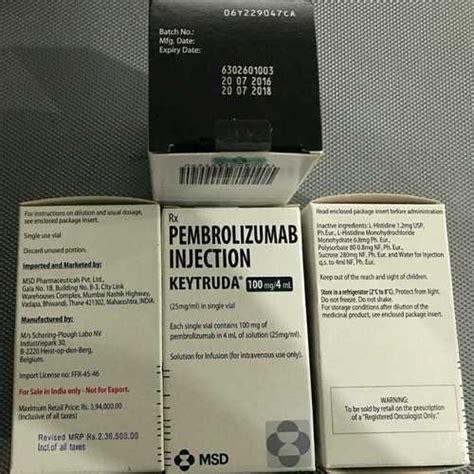 Keytruda Pembrolizumab Mg Injection At Best Price In Kinwat Shree Sai Medical General Stores