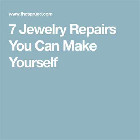 Maybe they belonged to aunt rachel, or you dug them out of. 7 Jewelry Repairs You Can Do Yourself | Jewelry repair, Repair, Jewelry