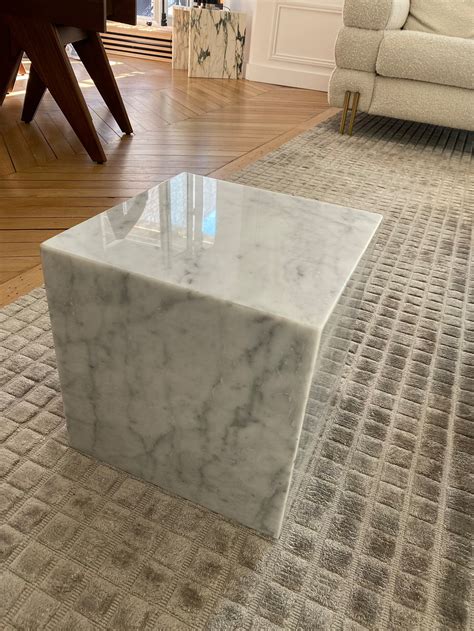 Cube In White Carrara Marble Etsy