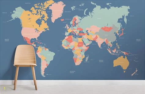 world mural wall map