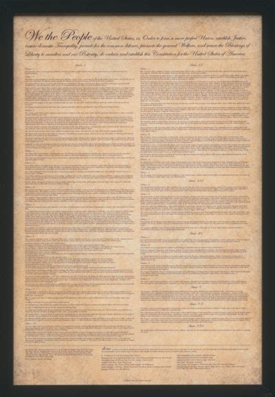 Us Constitution Poster Contemporary Black And White