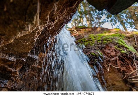 Closeup Source Spring Water Spring Thaw Stock Photo 1954074871