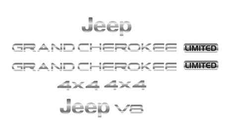 Kit Adesivo Emblema Resinado Jeep Grand Cherokee Cromado 01